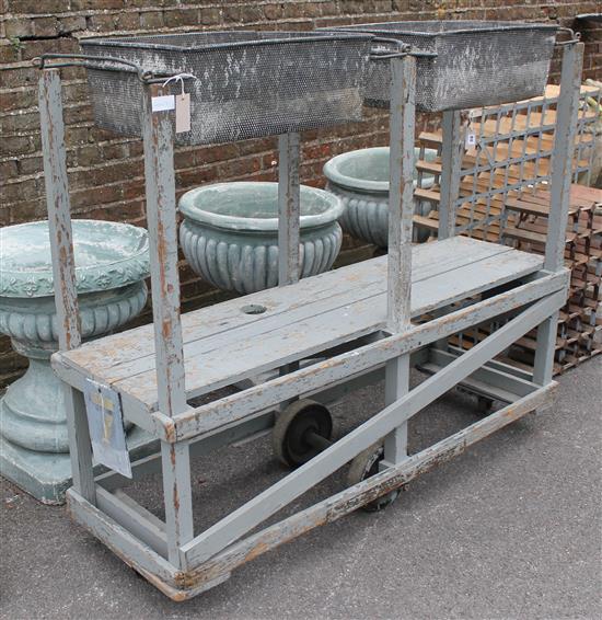 Painted trolley with baskets